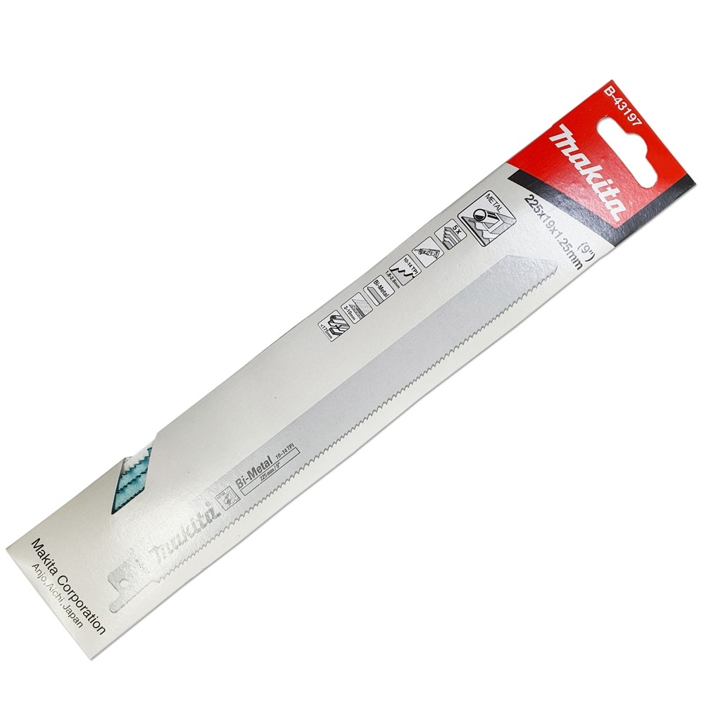 ใบเลื่อยชัก MAKITA B 43197 ความยาว 225 มม 10 14 TPI BIM แพ็ค 5 ใบ ใบเลื่อยชัก MAKITA B 43197 ความยาว 225 มม 10 14 TPI BIM แพ็ค 5 ใบ
