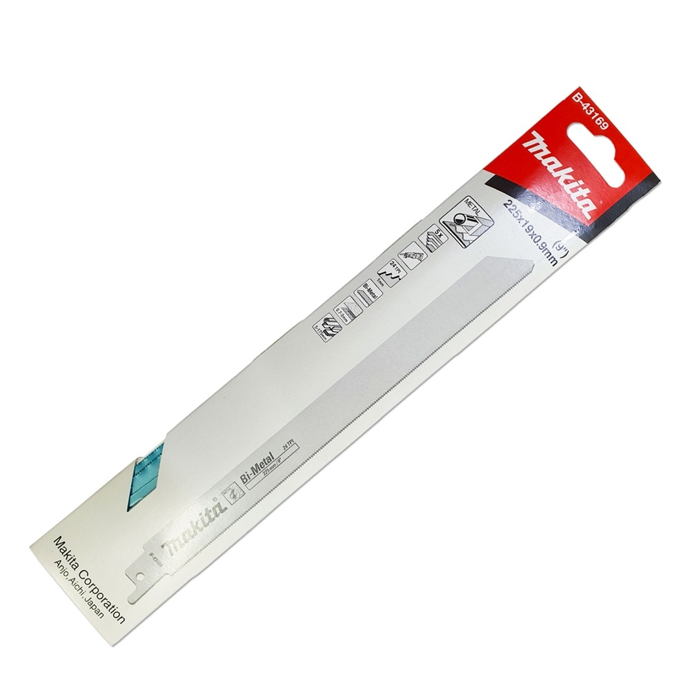 ใบเลื่อยชัก  MAKITA B 43169 ความยาว  225 มม  24 TPI  BIM   แพ็ค 5 ใบ  