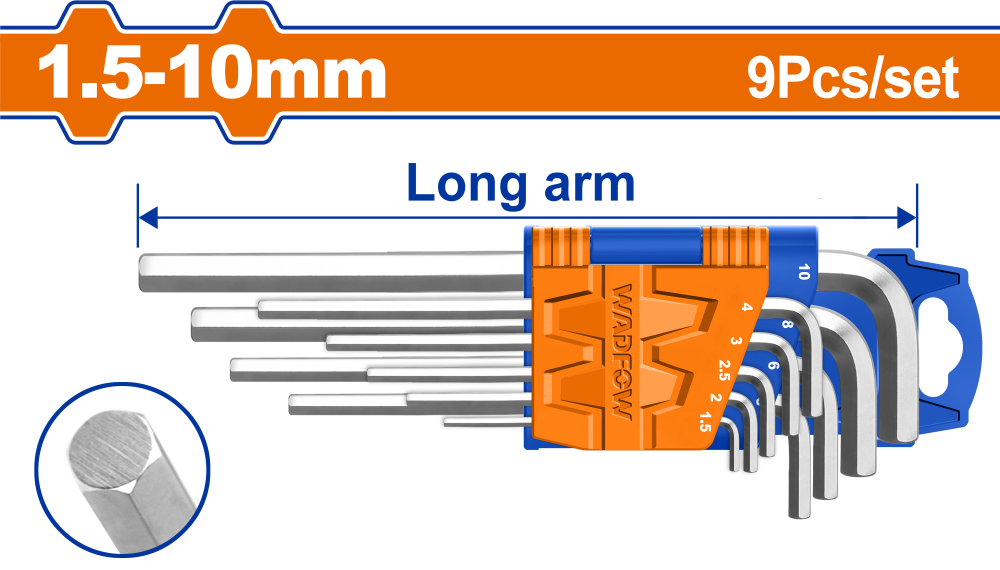 ประแจหกเหลี่ยม WADFOW CRV WHK1291 ประแจหกเหลี่ยม WADFOW CRV WHK1291