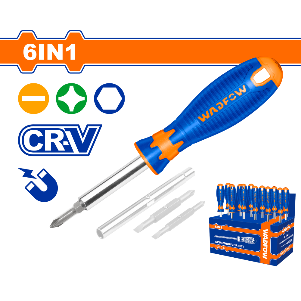 ไขควงสลับหัว 6 in 1 WADFOW CRV WSS5506