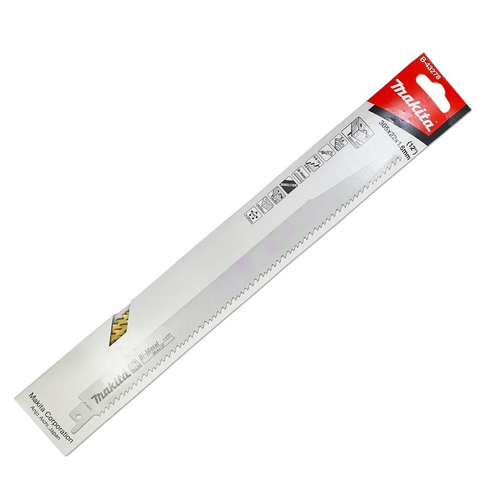 ใบเลื่อยชัก  MAKITA B 43278 ความยาว  305 มม  5 8 TPI BIM    แพ็ค 5 ใบ  