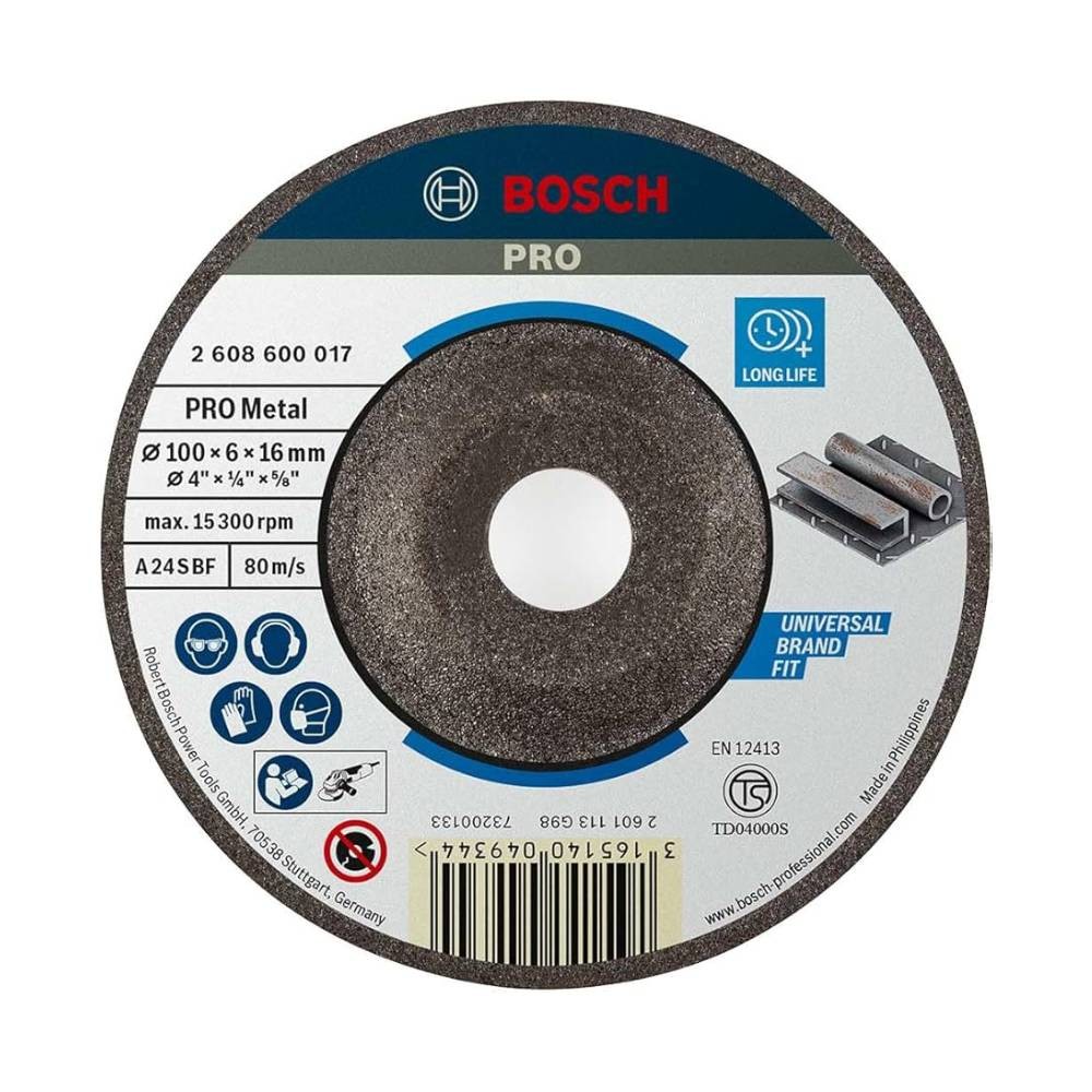 ใบเจียรเหล็ก BOSCH 2 608 600 017 ขนาด 100 x 6 x 16 มม  ใบเจียรเหล็ก BOSCH 2 608 600 017 ขนาด 100 x 6 x 16 มม