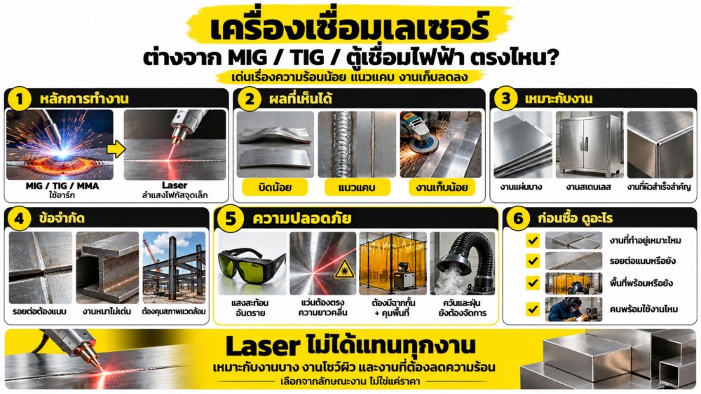 เครื่องเชื่อมเลเซอร์ คืออะไร ต่างจากตู้เชื่อมไฟฟ้า MIG TIG ตรงไหน เครื่องเชื่อมเลเซอร์ คืออะไร ต่างจากตู้เชื่อมไฟฟ้า MIG TIG ตรงไหน