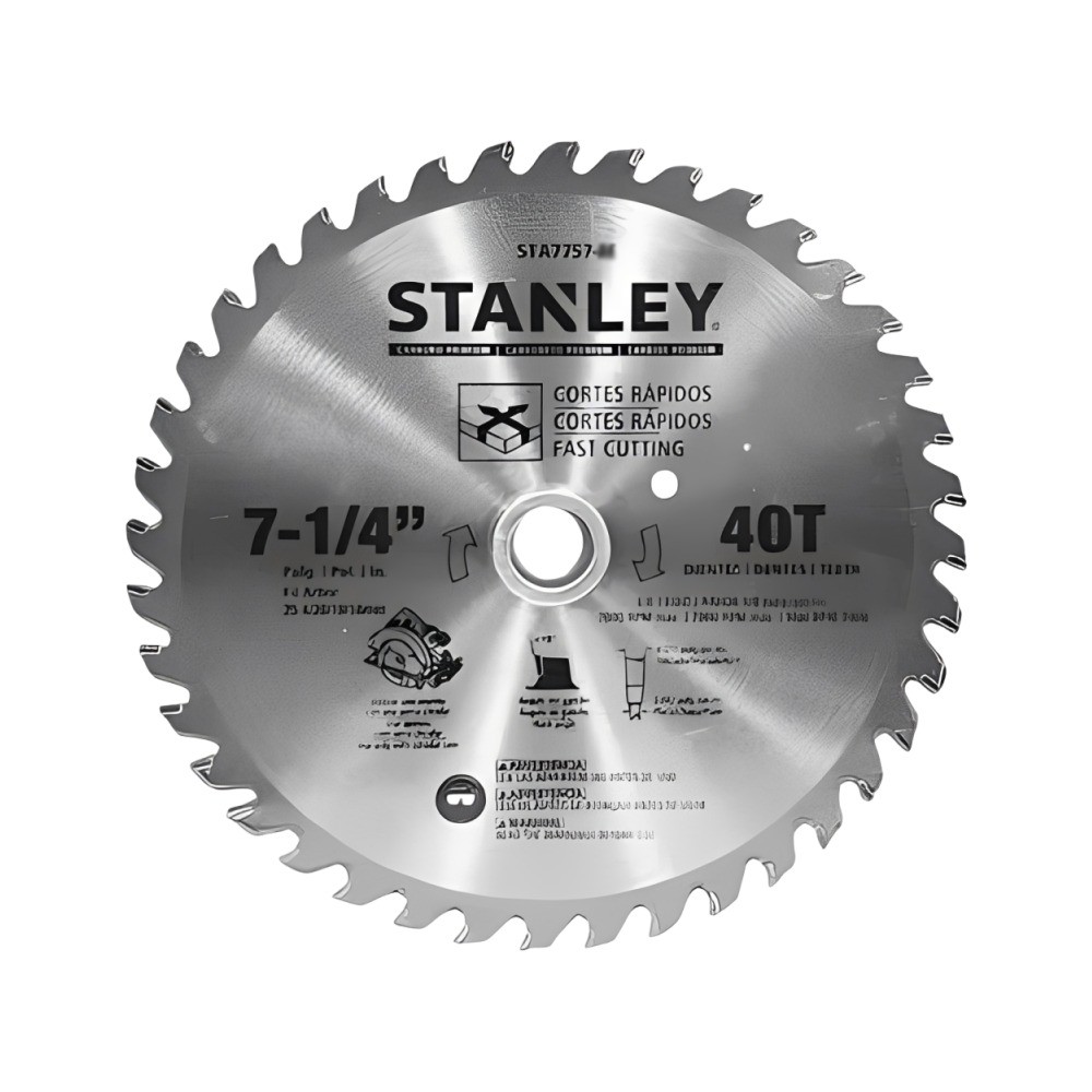 ใบเลื่อยวงเดือน 7 1  STANLEY STA7757 4 นิ้ว 40 ฟัน   สำหรับไม้เนื้อละเอียด