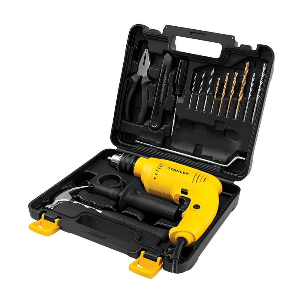 สว่านกระแทก STANLEY SDH600KV B1 13 มม   600 วัตต์   กล่องพลาสติก ชุดเครื่องมือ