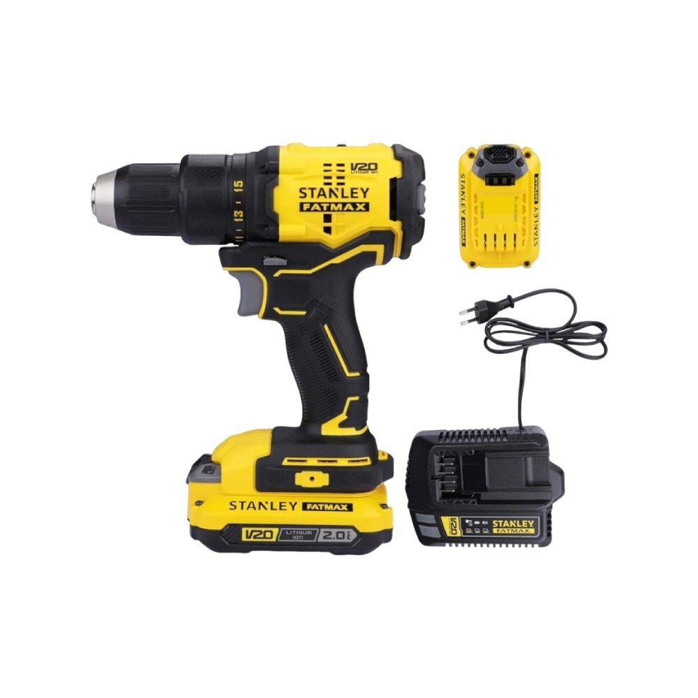 ชุดสว่านไร้สาย ไร้แปรงถ่าน 20 โวลท์ STANLEY SBD710D2K B1 พร้อมแบตเตอรี่ 2 0Ah