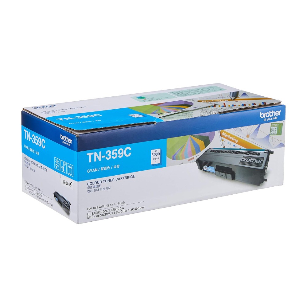 ตลับผงหมึก Brother TN 359C โทนเนอร์ สีฟ้า รองรับ 6 000 แผ่น