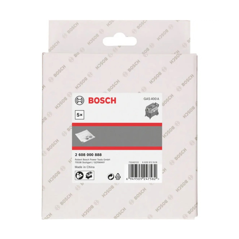 ถุงผ้าเก็บฝุ่น BOSCH 2608000888 แบบใช้แล้วทิ้ง สำหรับ GAS 400A  5ชิ้น แพ็ค 