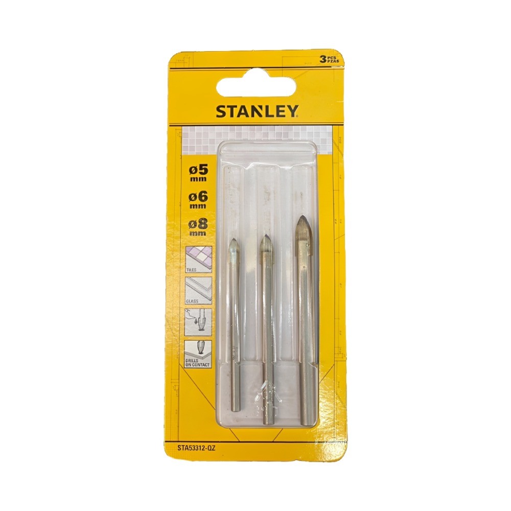 ดอกเจาะกระเบื้อง เจาะกระจก STANLEY STA53312 QZ ขนาด 5 6 8 มม 