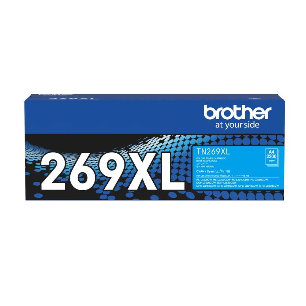 ตลับผงหมึก Brother TN 269XLC โทนเนอร์ สีฟ้า ความจุสูง รองรับ 2 300 แผ่น