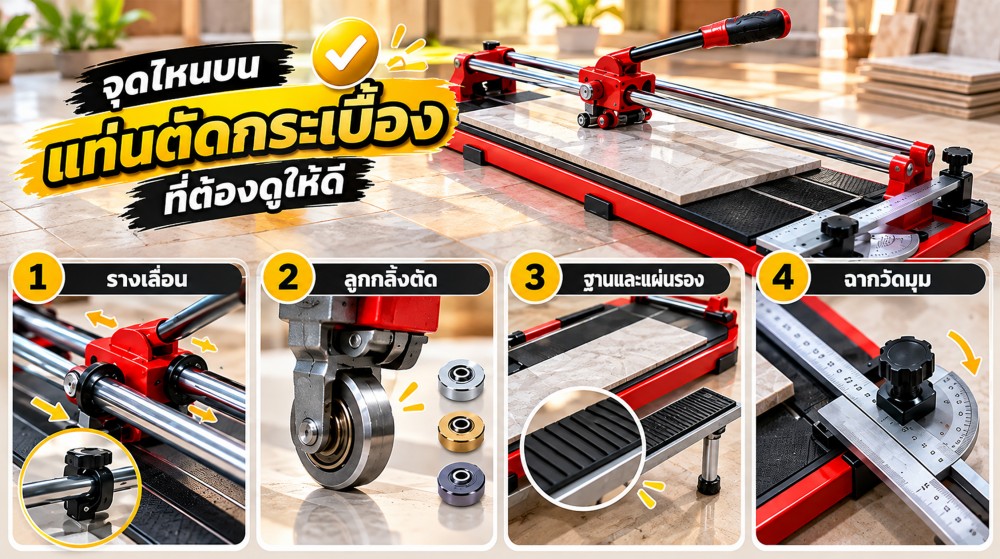 แท่นตัดกระเบื้อง เลือกยังไงให้ตัดขาดสวย ไม่แตกทิ้งทีละแผ่น