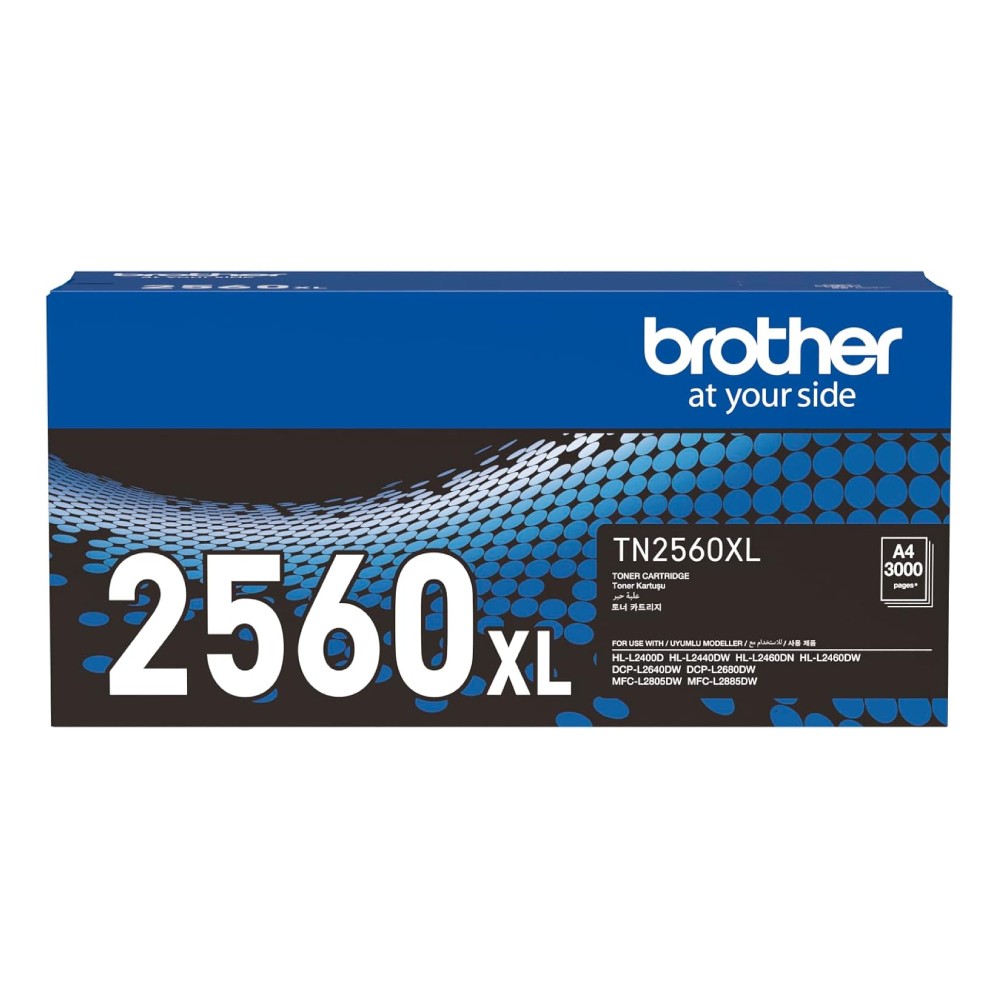 ตลับผงหมึก Brother TN 2560XL โทนเนอร์ สีดำ รองรับ 3 000 แผ่น