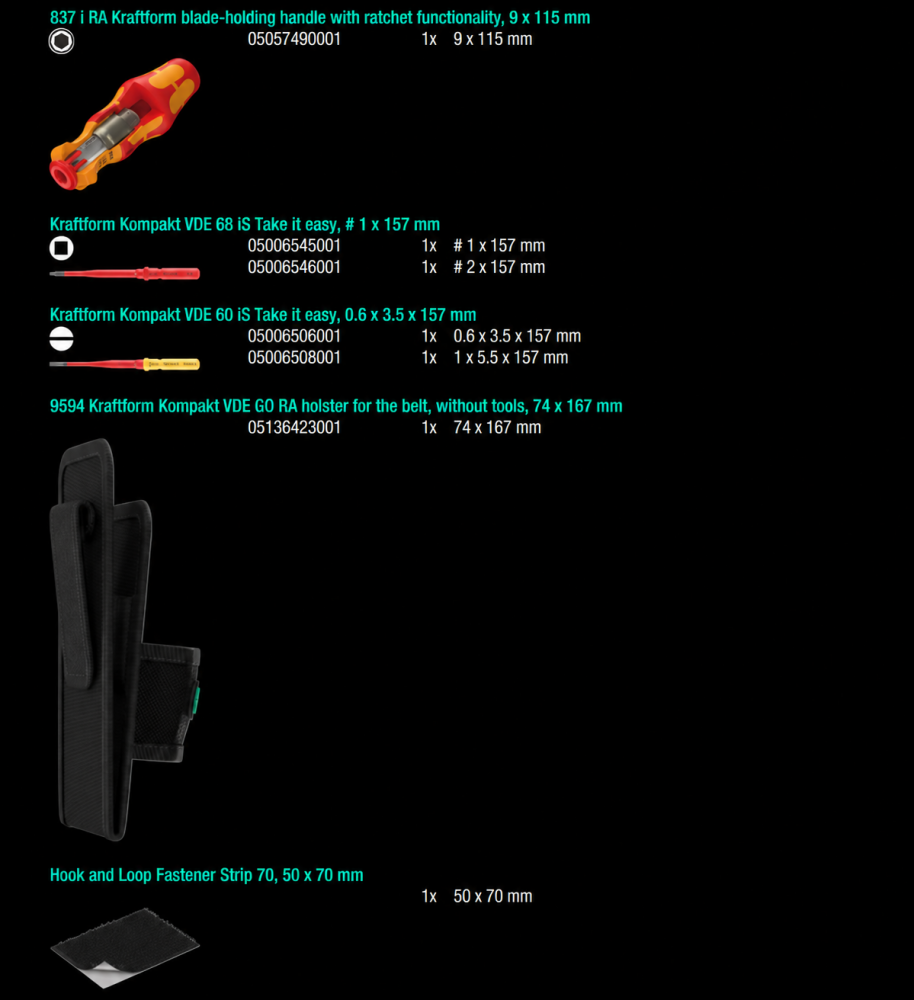 ชุดไขควง Wera Kraftform Kompakt VDE GO RA 3 05006622001 ชุด 5 ชิ้น