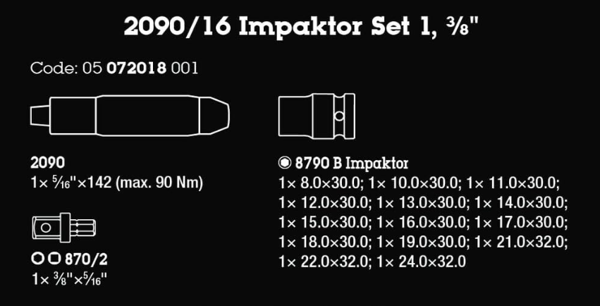 ชุดบล็อก Wera 2090 16 Impaktor impact screwdriver set 1 ขนาด 3 8  05072018001 ชุด 16 ชิ้น