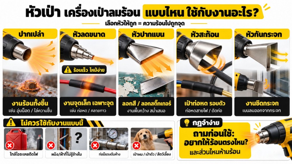 เจาะลึก หัวเป่า เครื่องเป่าลมร้อน แบบไหน ใช้กับงานอะไร