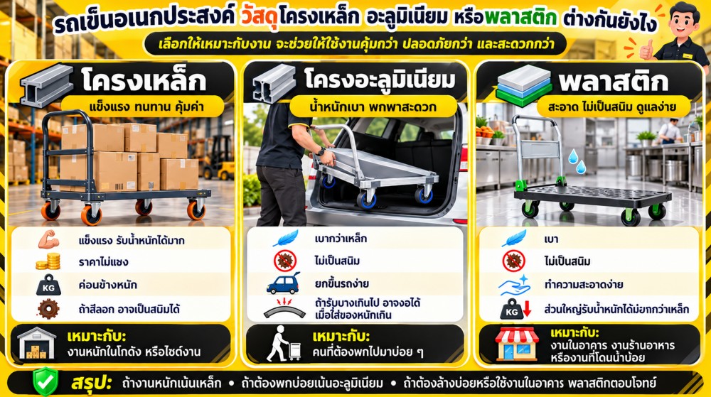 รถเข็นอเนกประสงค์ เลือกแบบไหนดี ให้เข็นสบายไม่พังก่อน