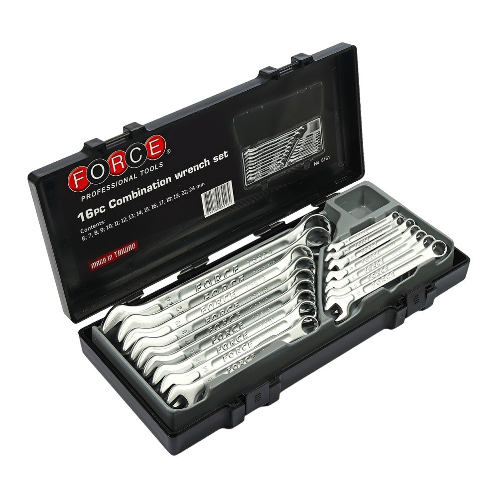 ชุดประแจแหวนข้างปากตาย FORCE F131 5161 จำนวน 16 ชิ้น ขนาด 6 24 มม 