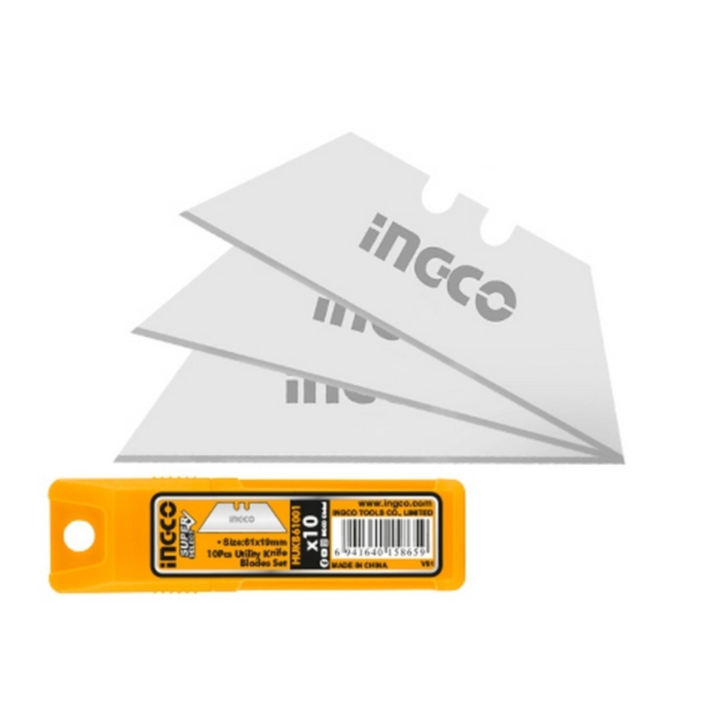 ใบมีดคัตเตอร์ INGCO HUKB61001 ขนาด 61 x 19 มม   10 ชิ้น 