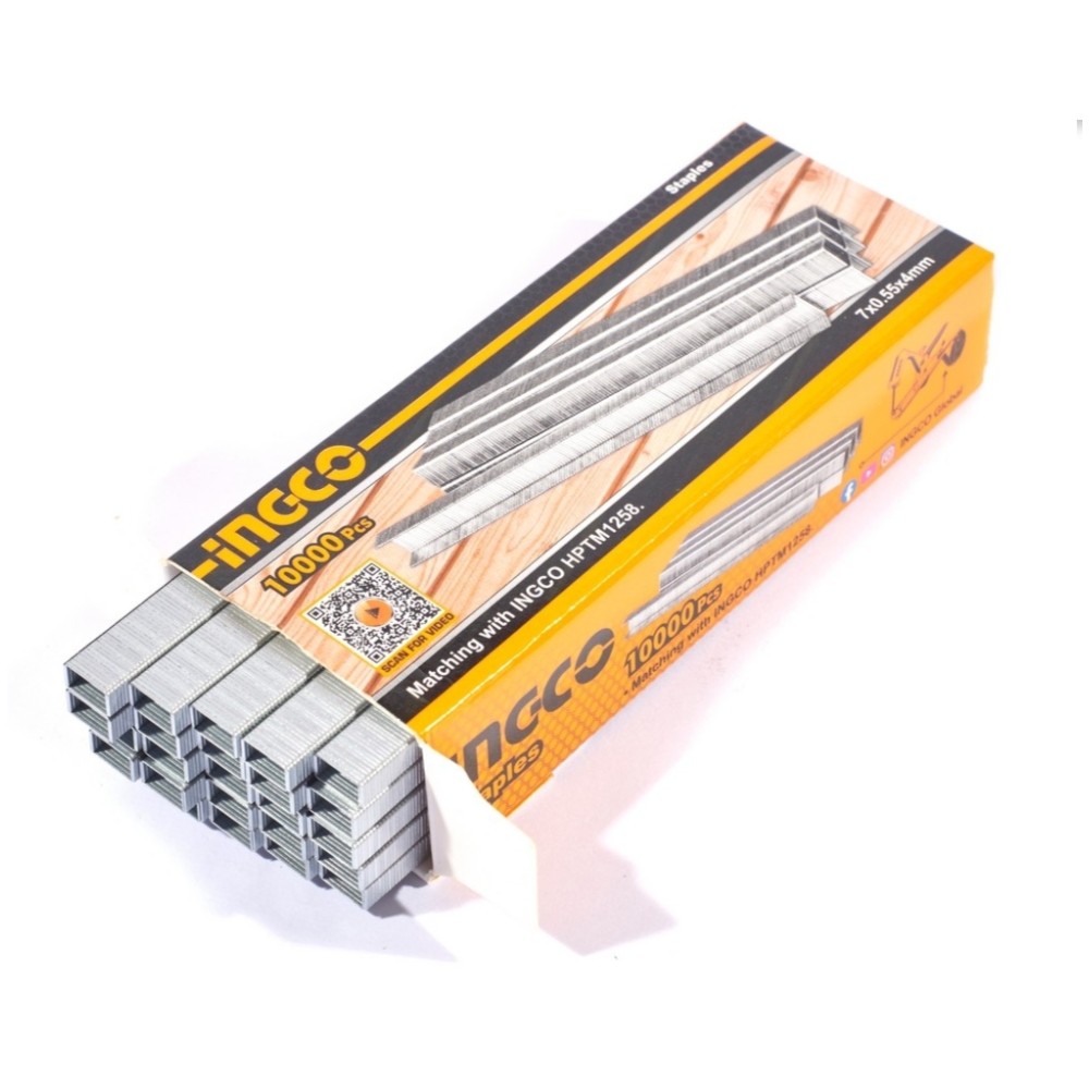 ลูกแม็กซ์ INGCO HPTM1258S ขนาด 4 x 7 x 0 55 มม   10000 ชิ้น 