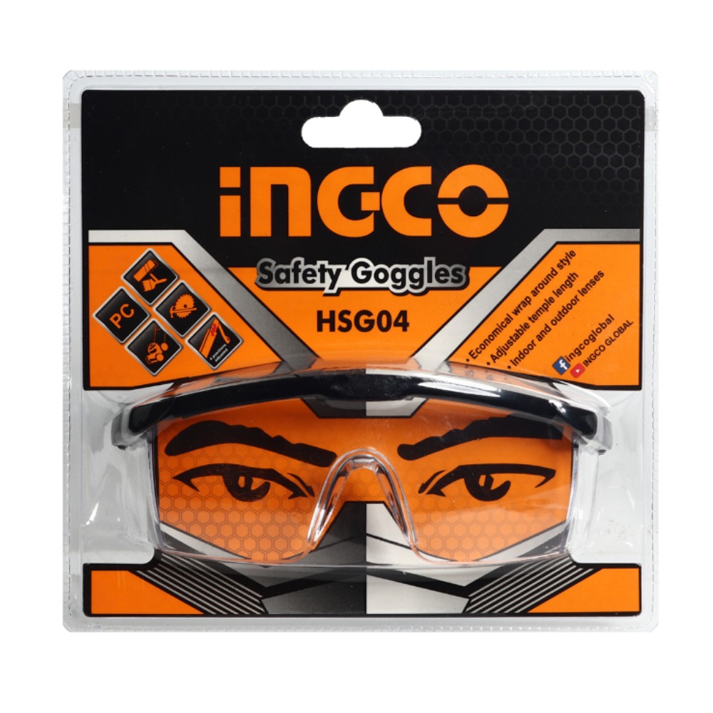 แว่นตานิรภัย INGCO HSG04 ขาปรับระดับ