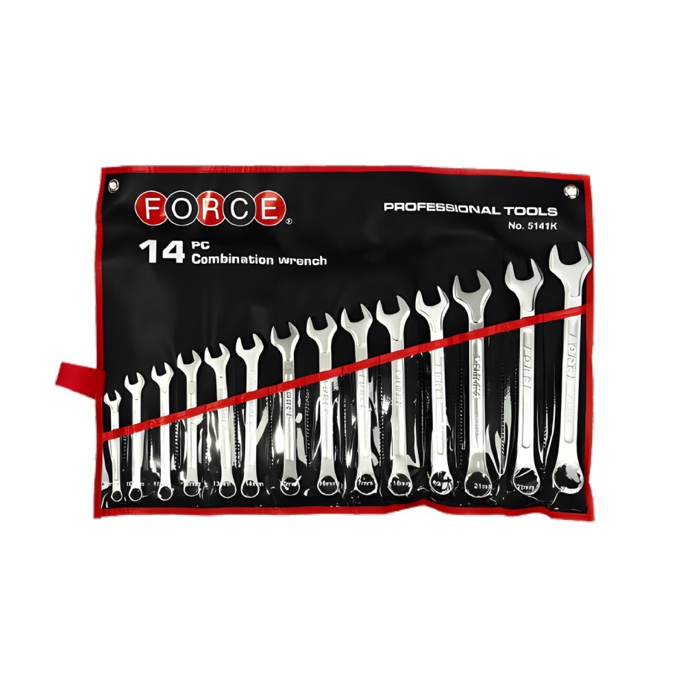 ชุดประแจแหวน FORCE F131 5141K จำนวน 14 ชิ้น ขนาด 8–24 มม  พร้อมซองหนัง