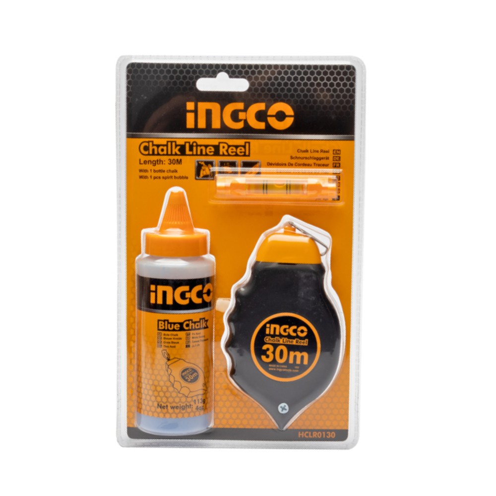 ปักเต้าตีเส้น INGCO HCLR0130 พร้อมผงชอล์กสีฟ้า ขนาด 30 เมตร