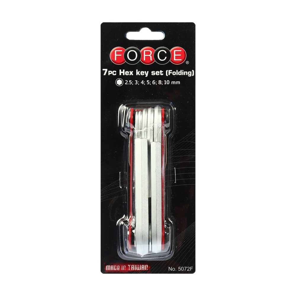ชุดประแจแอลหกเหลี่ยม FORCE F131 5072F แบบพับได้ จำนวน 7 ชิ้น