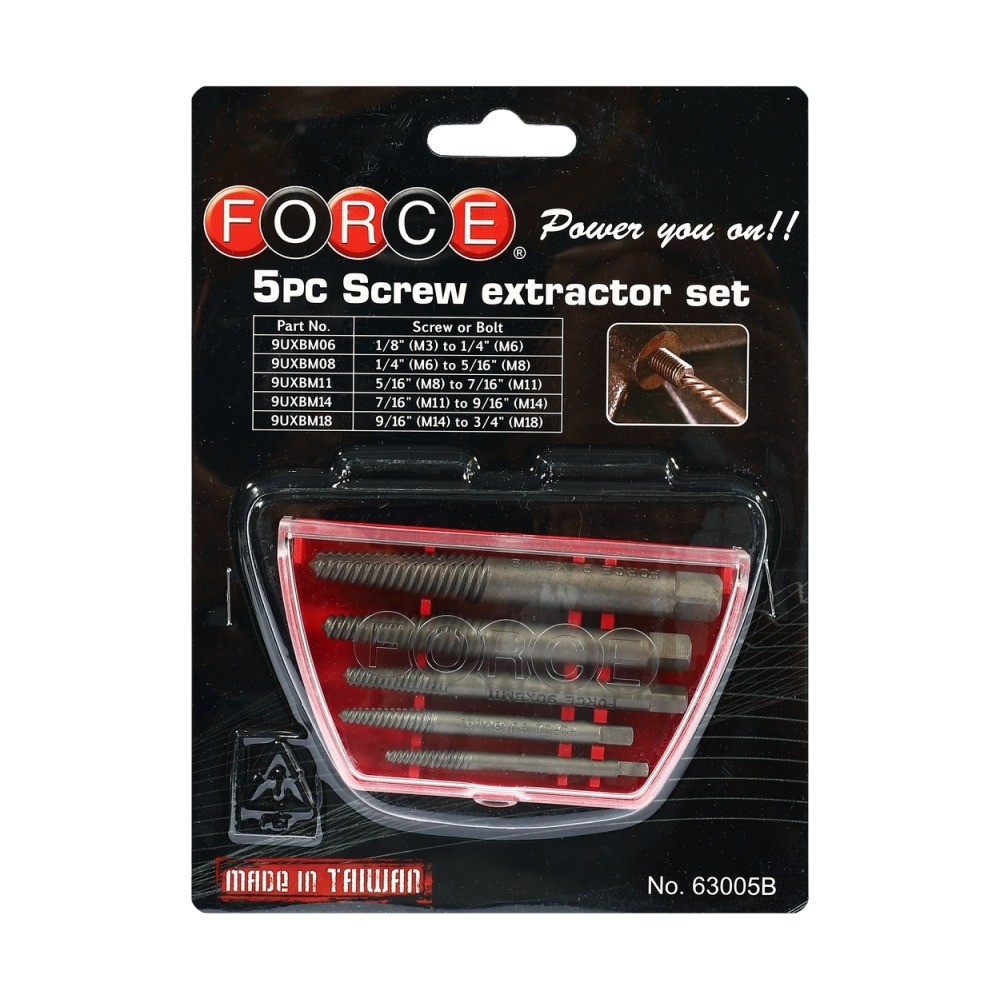 ชุดถอนเกลียวซ้าย FORCE F131 63005B จำนวน 5 ชิ้น ก้านดำ