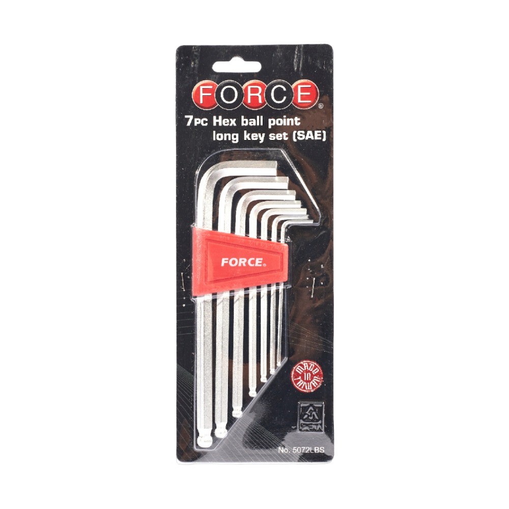 ชุดประแจแอลหกเหลี่ยมหัวบอล FORCE F131 5072LBS จำนวน 7 ชิ้น ขนาดนิ้ว