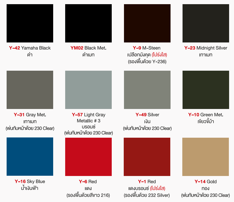 สีสเปรย์มอเตอร์ไซค์และรถยนต์ NIPPON PAINT PYLAC 1000 สำหรับ YAMAHA ขนาด 400 CC