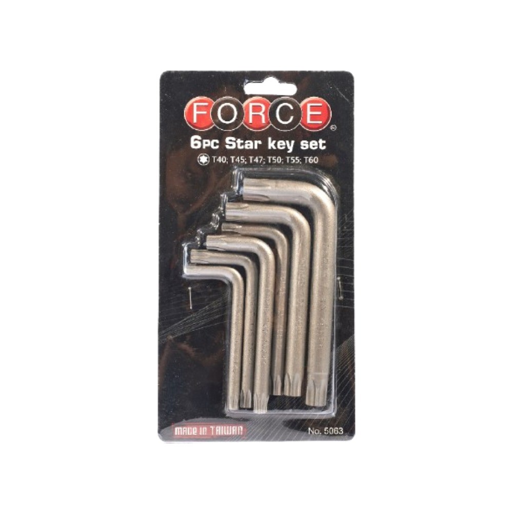 ชุดประแจหัวจีบ FORCE F131 5063 จำนวน 6 ชิ้น เบอร์ T40–T60
