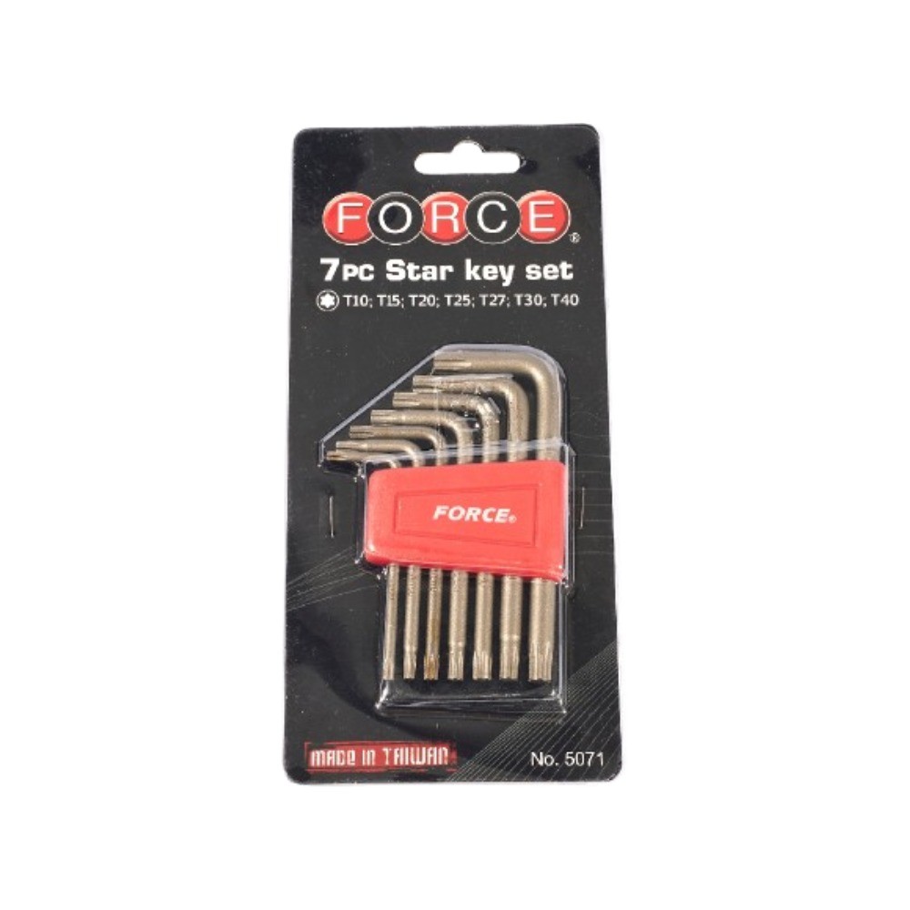 ชุดประแจแอลหัวจีบ FORCE F131 5071 จำนวน 7 ชิ้น เบอร์ T10–T40