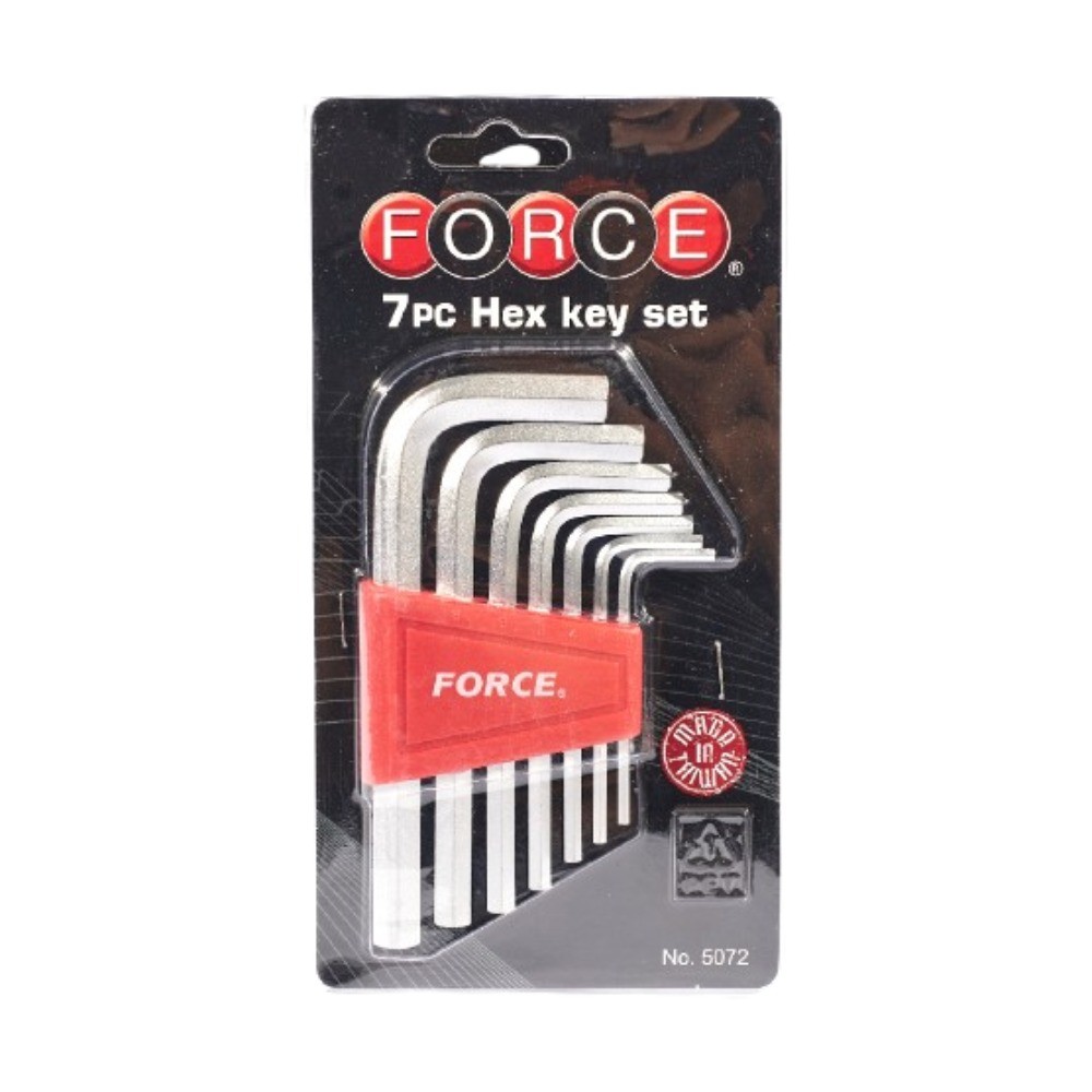 ชุดประแจแอลหกเหลี่ยม FORCE F131 5072 จำนวน 7 ชิ้น ขนาด 2 5–10 มม 