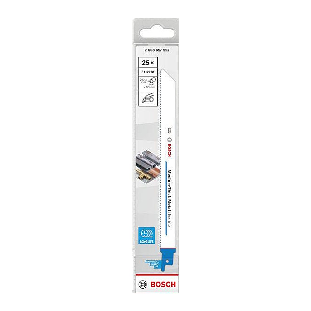 ใบเลื่อยเซเบอร์ซอว์ BOSCH S 1122 BF  25 ใบ 