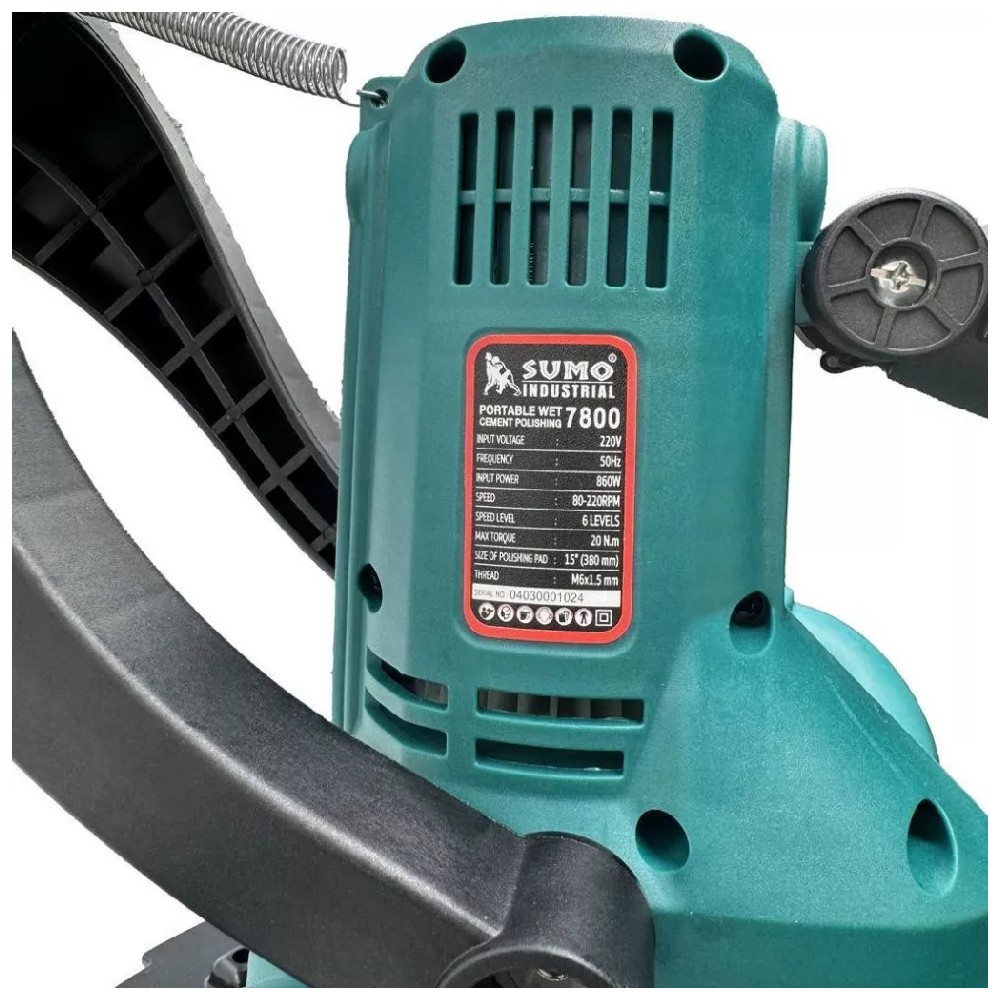 เครื่องขัดปูน SUMO รุ่น 7800 ขนาด 15 นิ้ว กำลังไฟ 860W ความเร็วรอบสูงสุด 220 RPM