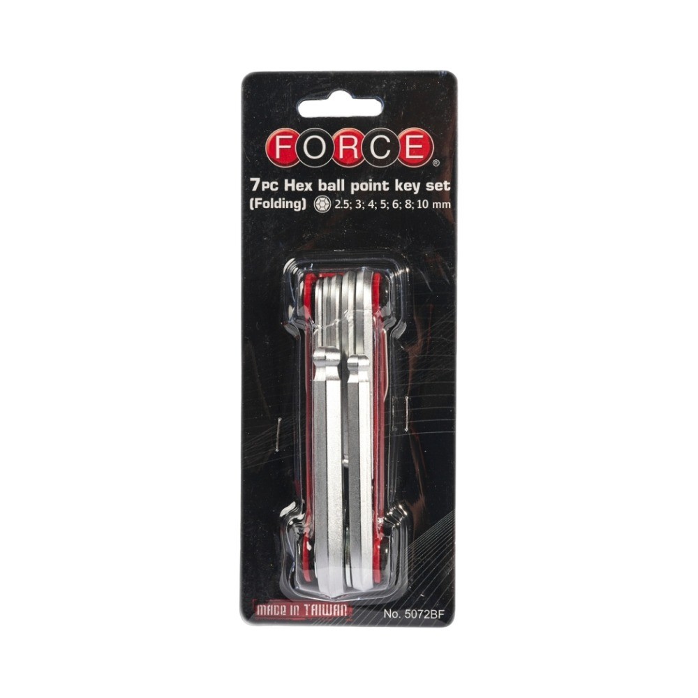 ชุดประแจแอลหกเหลี่ยมและหัวบอลแบบพับได้ FORCE F131 5072BF จำนวน 7 ชิ้น