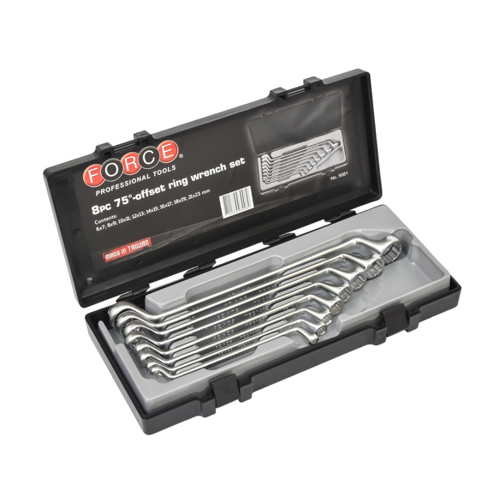 ชุดประแจแหวน 75 องศา FORCE F131 5081 จำนวน 8 ชิ้น