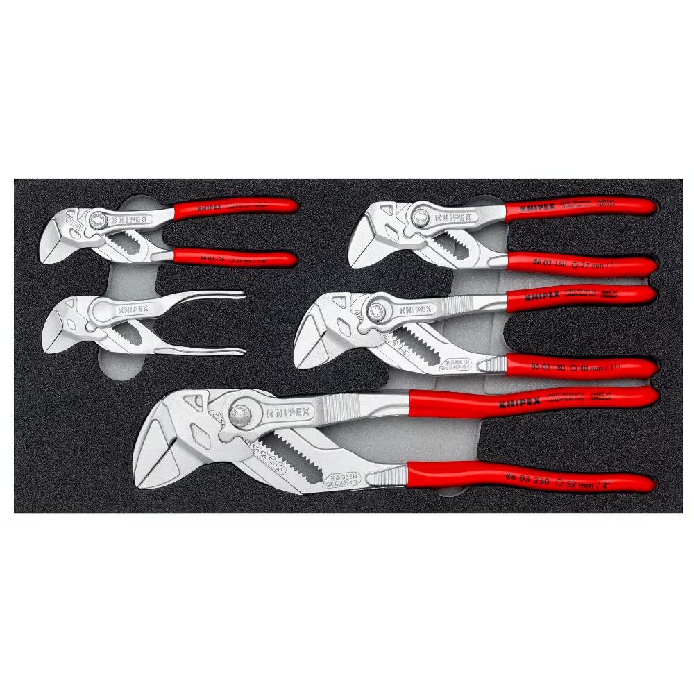 ชุดคีมประแจ KNIPEX Pliers Wrench 00 20 01 V24 พร้อมถาดโฟม  5 ชิ้น 