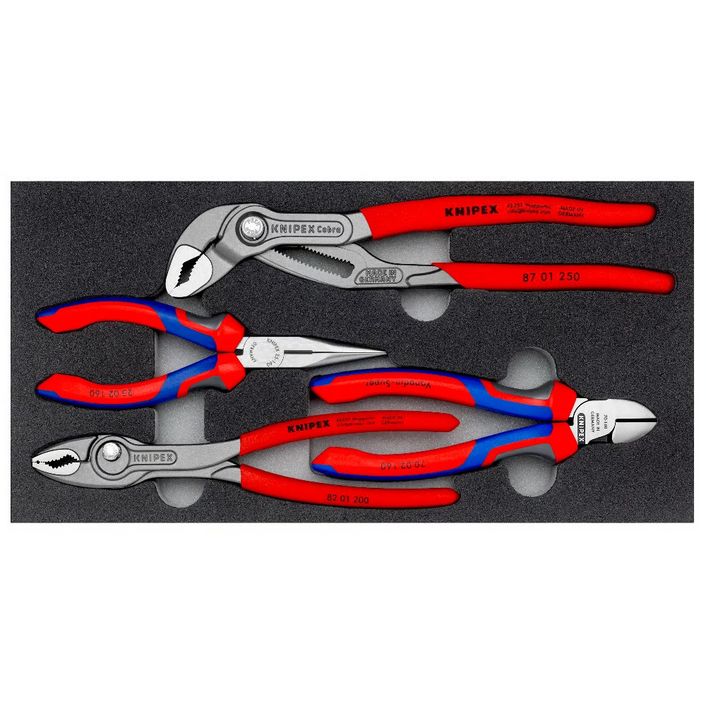 ชุดคีม KNIPEX Basic II 00 20 01 V25 พร้อมถาดโฟม  4 ชิ้น 