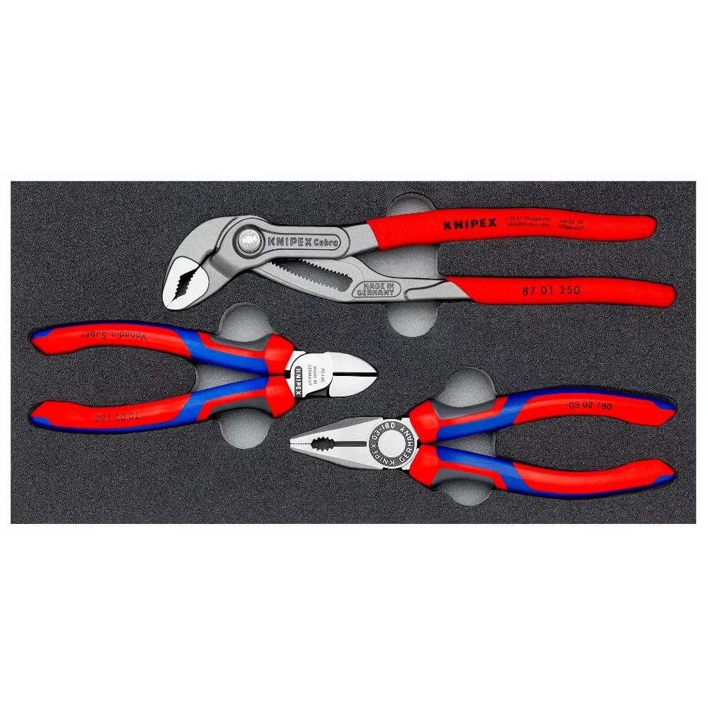 ชุดคีม KNIPEX Bestseller 00 20 01 V26 พร้อมถาดโฟม  3 ชิ้น 