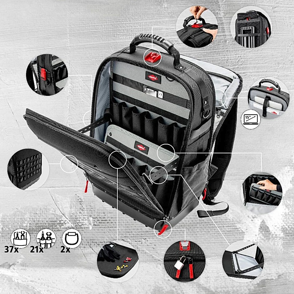 กระเป๋าเป้ Knipex Modular X18 Mechanics Tool Backpack 00 21 50 M  56 ชิ้น 