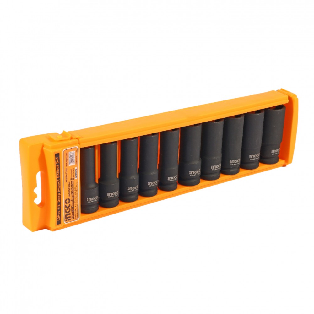 ชุดลูกบล็อกลมแบบยาว INGCO HKISSD12102L ขนาด 1 2 นิ้ว  10 ชิ้น 