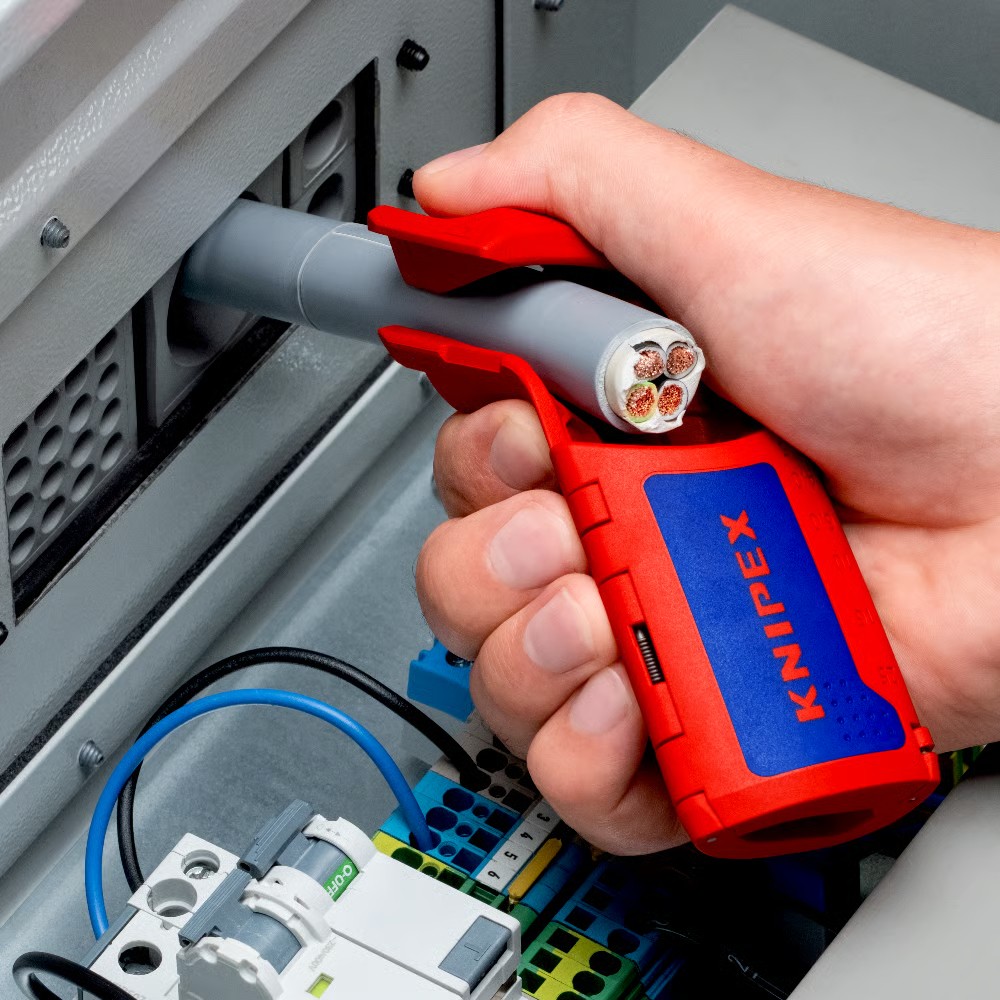 เครื่องมือปอกสายไฟ สายเคเบิล KNIPEX ErgoStrip® 16 95 11 ขนาด 12 28 มม 