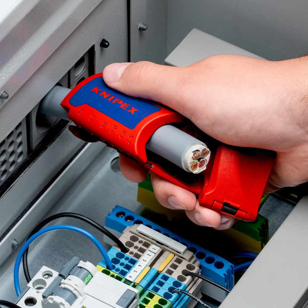 เครื่องมือปอกสายไฟ สายเคเบิล KNIPEX ErgoStrip® 16 95 11 ขนาด 12 28 มม 