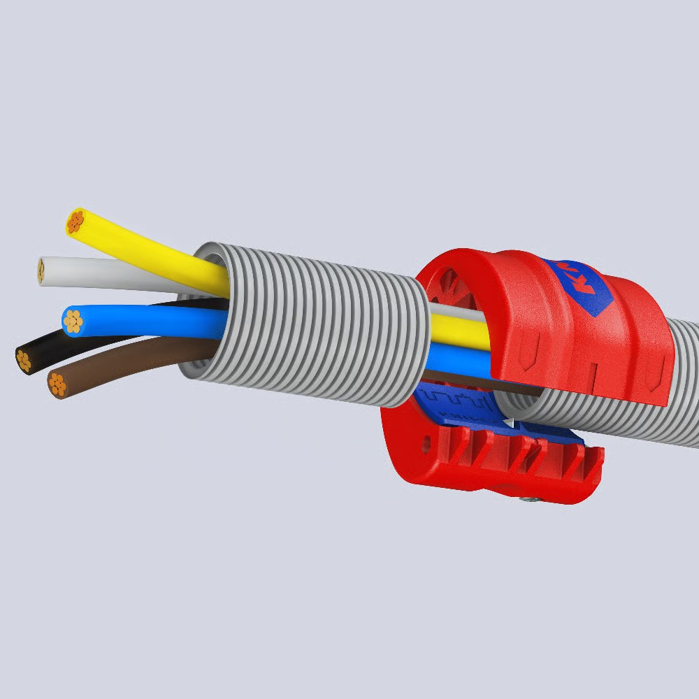 คัตเตอร์ตัดท่อ KNIPEX BiX® 90 22 10 V01 ยาว 72 มม  พร้อมเพลตเสริมสำหรับตัดท่อลูกฟูก