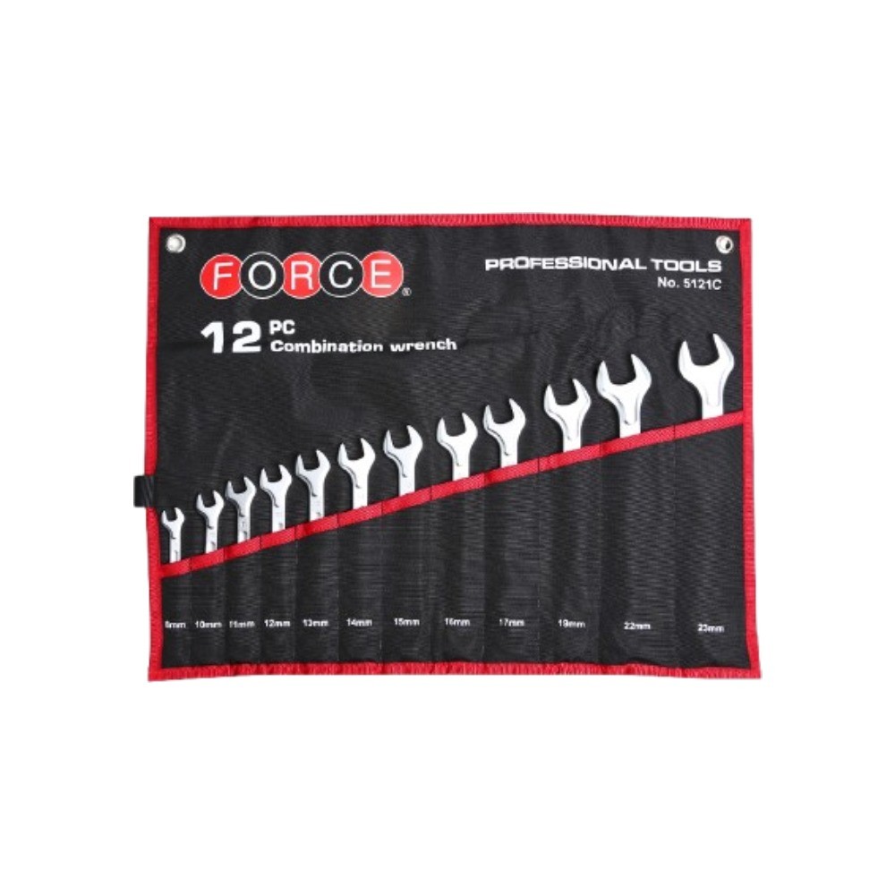 ชุดประแจแหวนข้างปากตาย FORCE F131 5121C จำนวน 12 ชิ้น ขนาด 8–23 มม 