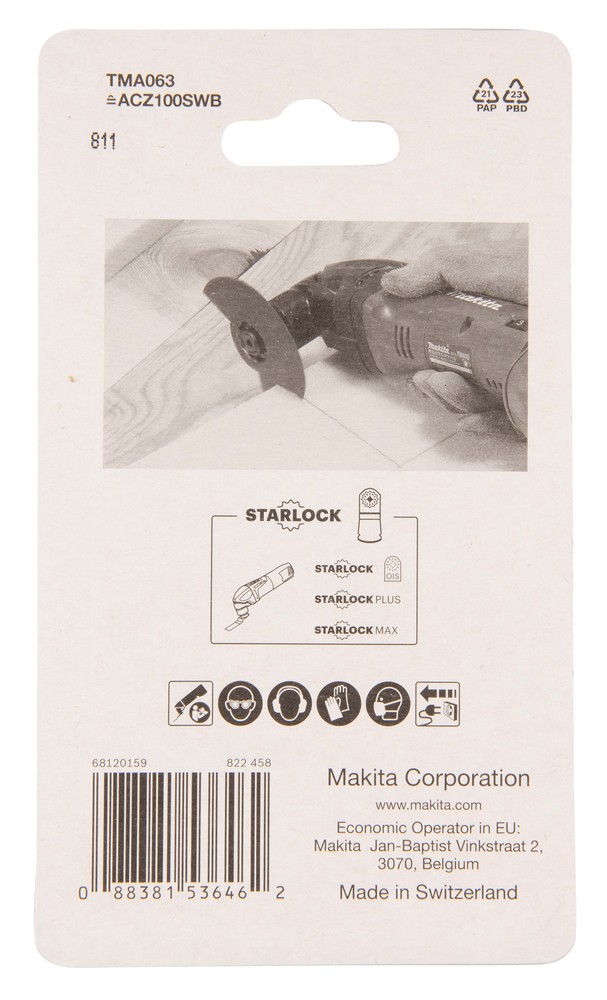 ใบมัลติทูล ใบตัดพรมเอนกประสงค์ MAKITA TMA063 ขนาด 100mm. (B-64967) (STARLOCK)