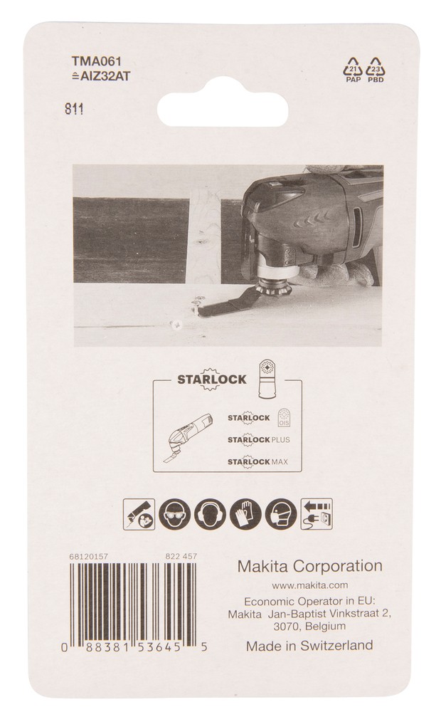 ใบมัลติทูล ใบตัดโลหะเอนกประสงค์ MAKITA TMA061 ขนาด 32×40mm. (B-64951) (STARLOCK)