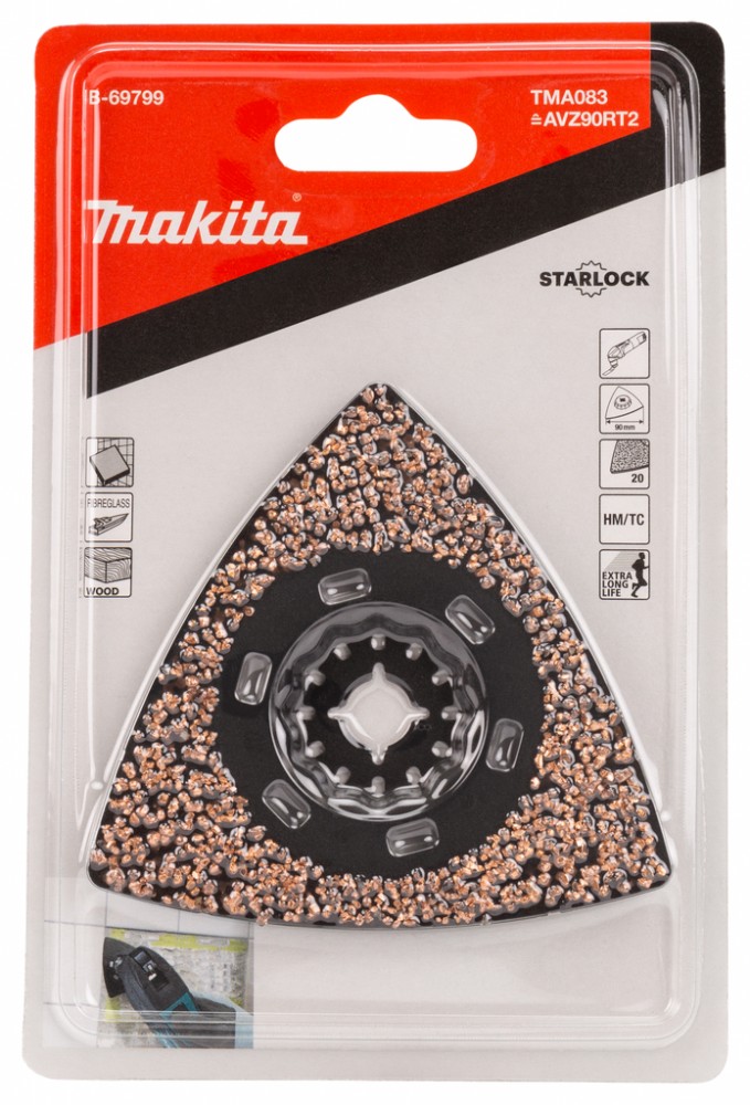ใบมัลติทูล ฐานขัดกระดาษทราย สามเหลี่ยม #20 MAKITA TMA083 ขนาด 90mm (B-69799) (STARLOCK)