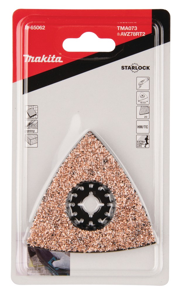 ใบมัลติทูล ฐานขัดกระดาษทราย สามเหลี่ยม #20 MAKITA TMA073 ขนาด 78mm (B-65062) (STARLOCK)